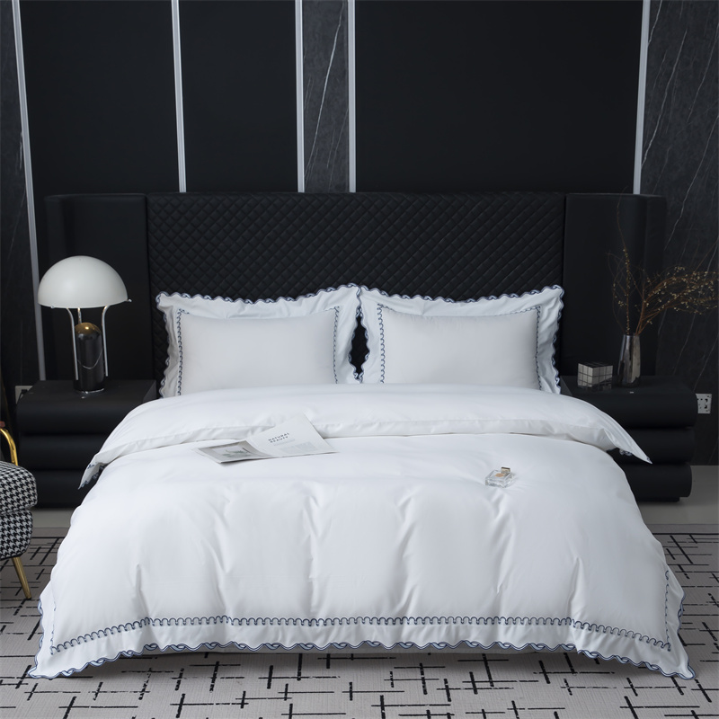 絶妙な刺繍カットデザイン 350TC コットンサテン寝具セット