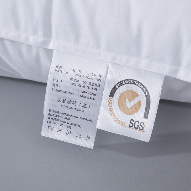 ホテルのためのポリエステル沈黙の生地マイクロファイバー充填枕 ホテルのためのポリエステル沈黙の生地マイクロファイバー充填枕